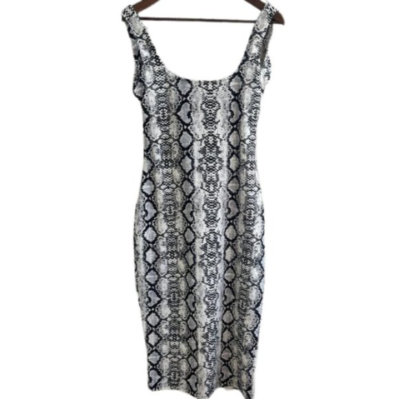 SHEIN Snake-Print Backless Bodycon Dress Women's Large - Picture 1 of 6